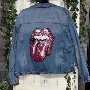 Sequin Embellished Denim Jacket